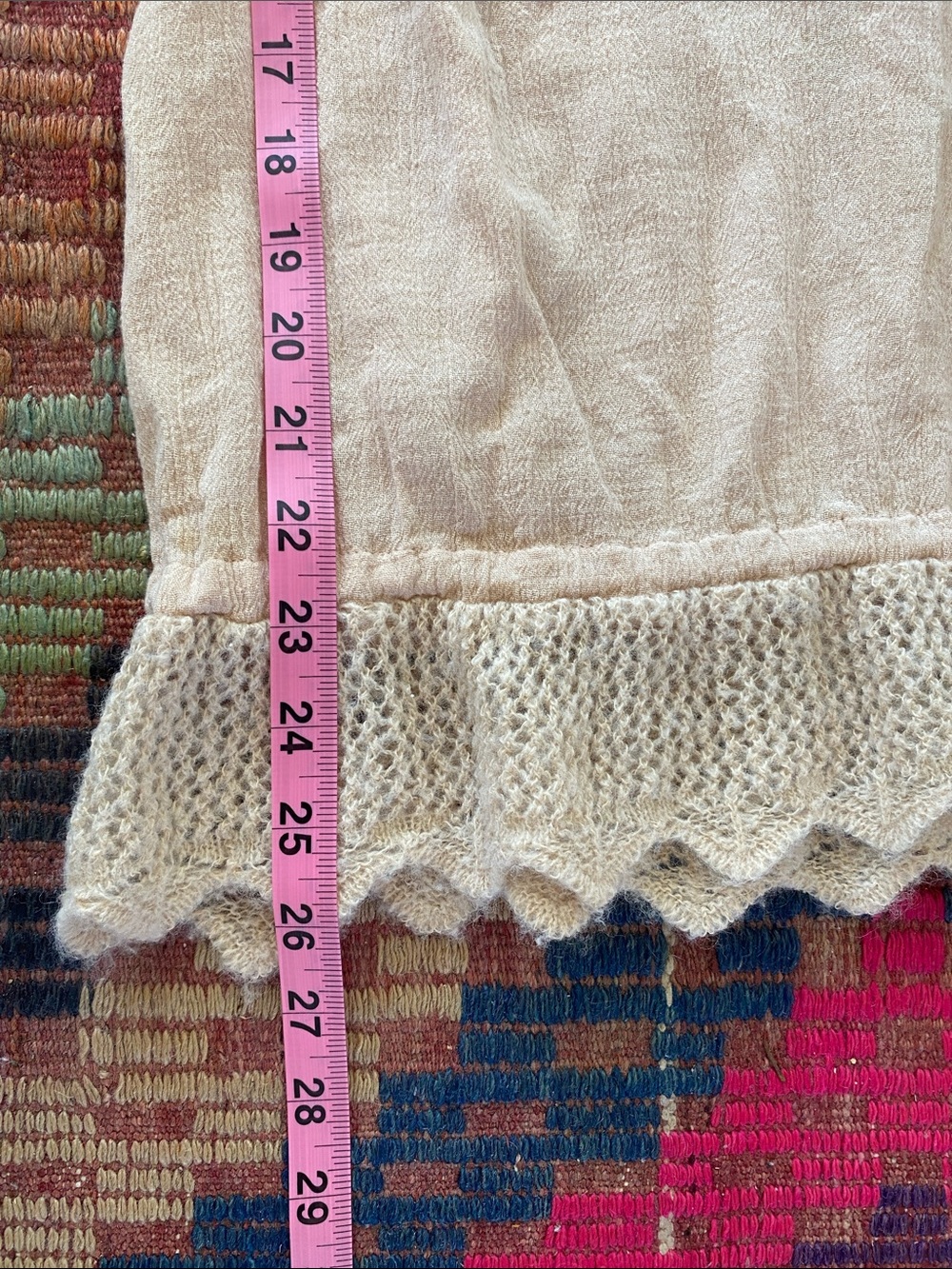 Free People cotton embroidered tank top blouse cream beige drawstring 6 small - Picture 10 of 10
